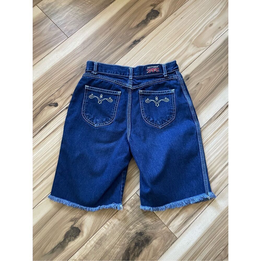 Brittania Vintage 1970s High Waist Women’s Blue Shorts- Bermuda Made in USA